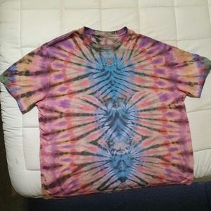 Handmade cotton 2x Triple heart radiating tie-dye